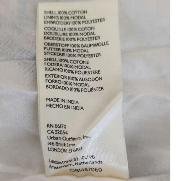 Free People Sardinia Mini White & Tan Cut Out Cotton Party Dress Size 6 NWT - Picture 11 of 15